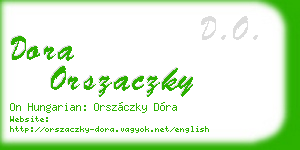 dora orszaczky business card